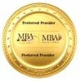 Gold seal with "Preferred Provider" text and MBA logos in the center, featuring decorative edges.